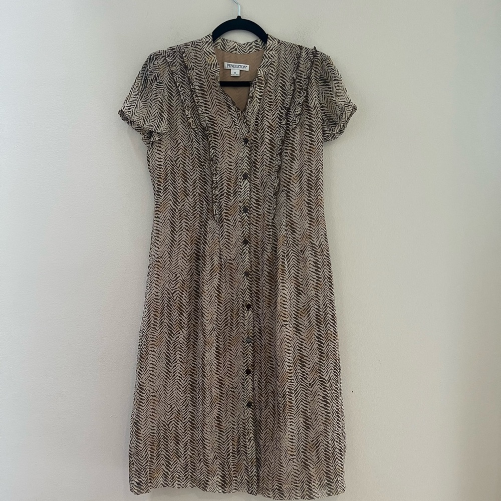 Pendleton Woman’s Chevron Patterned Brown Dress - image 2